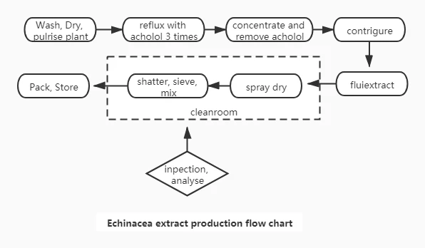 echinacea extract production flow chart